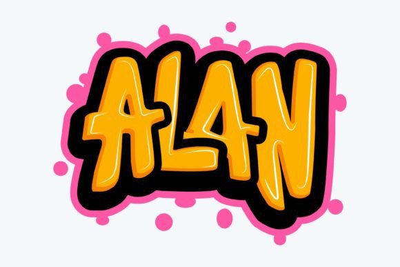 Alan: Bold Graffiti Typography for T-Shirt Designs