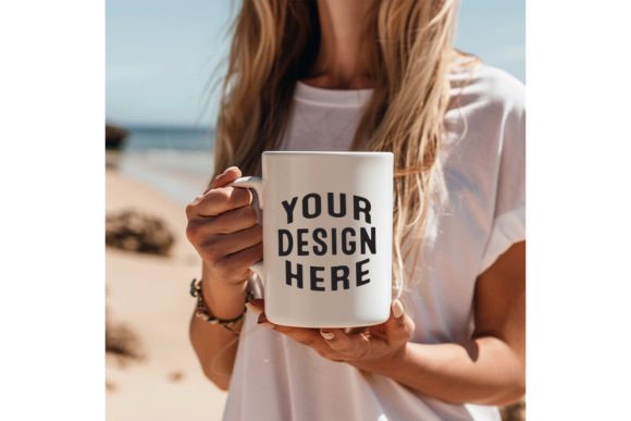 Beach Mug Mockup: A Versatile Graphics Tool for Mugs Amp