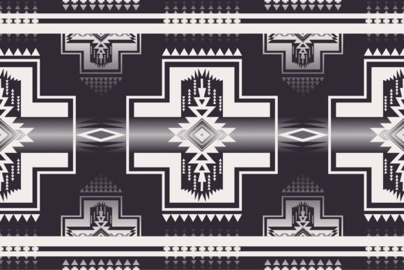 Black and White Native American Pattern for Graphics
