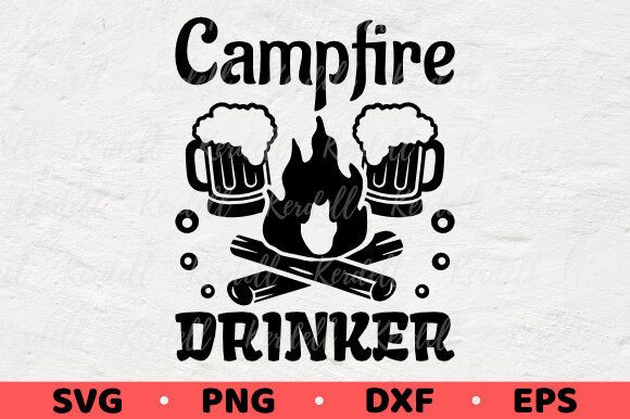 Campfire Drinker Graphics: Perfect for Beer Camping Illustrations