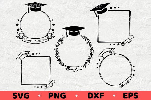 Congratulation Graduate Frames: A Graphics and Illustrations Bundle