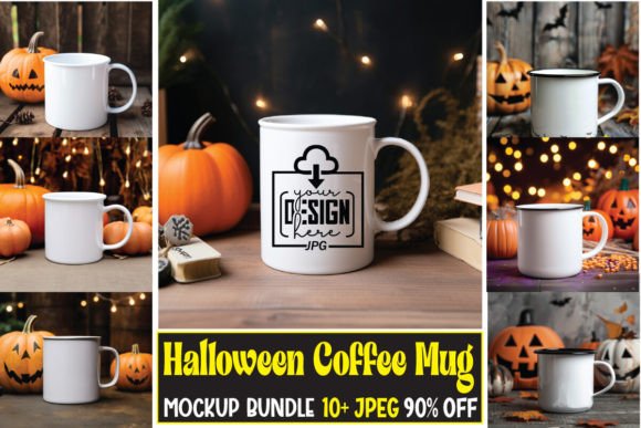 Halloween Graphics: Coffee Mug Mockup Bundle
