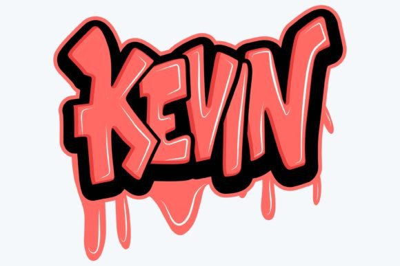 Kevin: Bold Graffiti Graphics for T-Shirt Designs