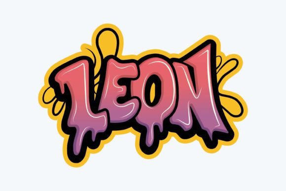 Leon: Bold Graffiti Graphics for T-Shirt Designs