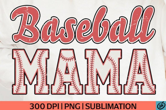 Retro Baseball Mama PNG for T-Shirt Designs & Graphics