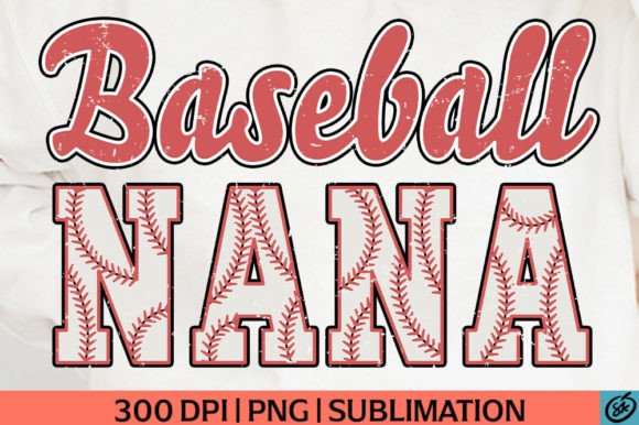 Retro Baseball Nana PNG for T-Shirt Designs and Graphics