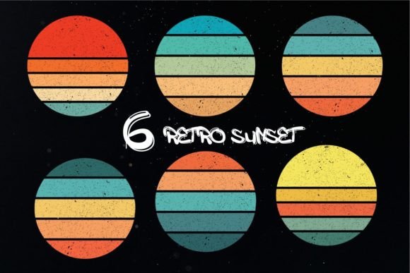 Retro Vintage 6 Sunset Grunge Background Graphics