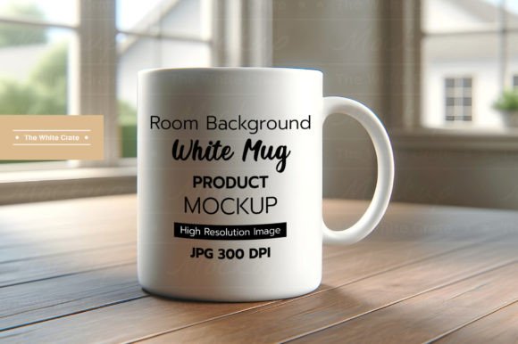 Review: White Mug Mockup Blurred Room Background
